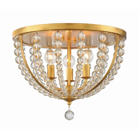 Crystorama Roxy 3 Light Antique Gold Ceiling Mount ROX-A9000-GA